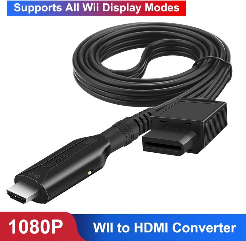 Wiistar Wii to HDMI Converter Wii HDMI Adapter Cable 1m/3.2ft 1080P for Full HD Device Video Converter 720/1080P Supports All Wii Display Modes - Image 2